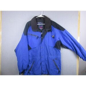 Vintage Mountain Goat Coat Mens Small Blue Thermolite Parka Insulated Ski 90s